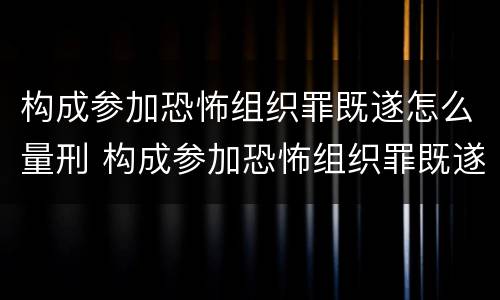 构成参加恐怖组织罪既遂怎么量刑 构成参加恐怖组织罪既遂怎么量刑标准