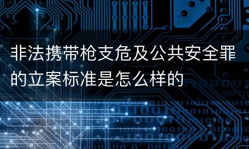 非法携带枪支危及公共安全罪的立案标准是怎么样的