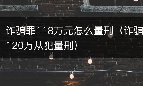 诈骗罪118万元怎么量刑（诈骗120万从犯量刑）