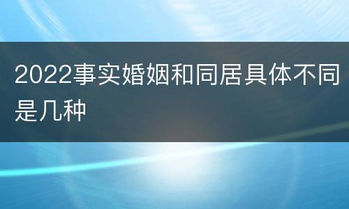 2022事实婚姻和同居具体不同是几种