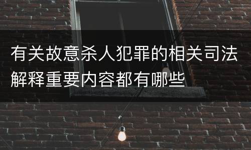 有关故意杀人犯罪的相关司法解释重要内容都有哪些