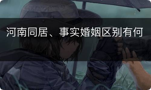 河南同居、事实婚姻区别有何