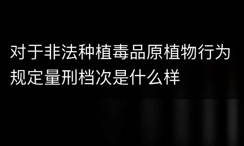 对于非法种植毒品原植物行为规定量刑档次是什么样