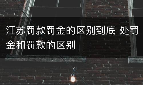 江苏罚款罚金的区别到底 处罚金和罚款的区别