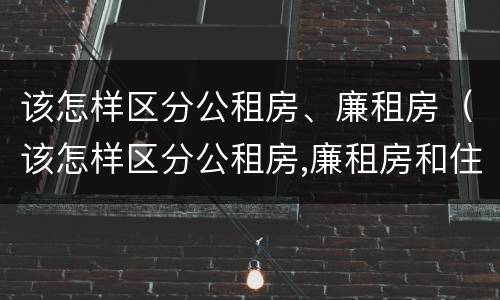 该怎样区分公租房、廉租房（该怎样区分公租房,廉租房和住宅）