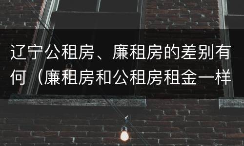 辽宁公租房、廉租房的差别有何（廉租房和公租房租金一样吗）