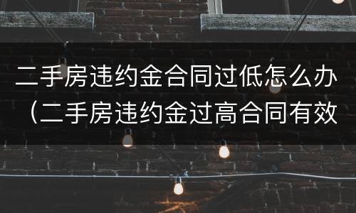 二手房违约金合同过低怎么办（二手房违约金过高合同有效吗）