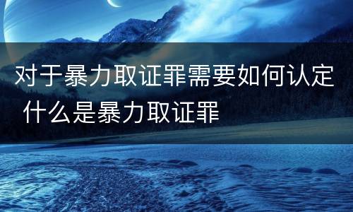 对于暴力取证罪需要如何认定 什么是暴力取证罪