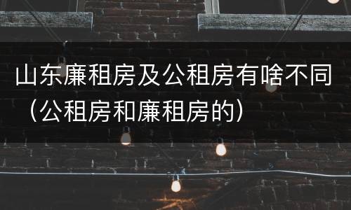 山东廉租房及公租房有啥不同（公租房和廉租房的）