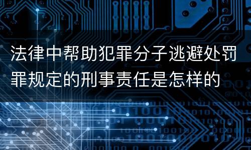 法律中帮助犯罪分子逃避处罚罪规定的刑事责任是怎样的