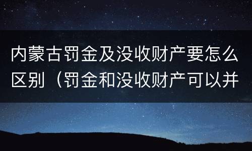 内蒙古罚金及没收财产要怎么区别（罚金和没收财产可以并处吗）