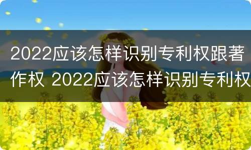 2022应该怎样识别专利权跟著作权 2022应该怎样识别专利权跟著作权的区别