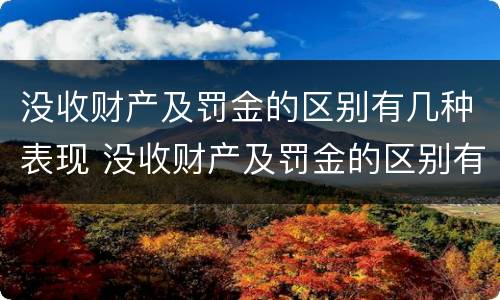 没收财产及罚金的区别有几种表现 没收财产及罚金的区别有几种表现形式