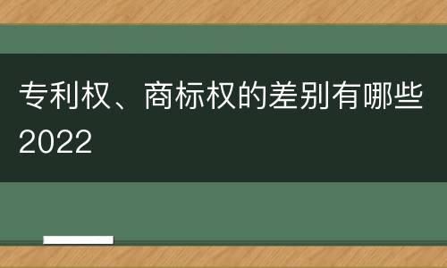 专利权、商标权的差别有哪些2022