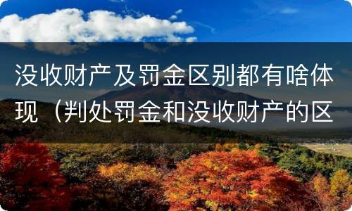 没收财产及罚金区别都有啥体现（判处罚金和没收财产的区别）