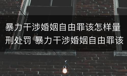 暴力干涉婚姻自由罪该怎样量刑处罚 暴力干涉婚姻自由罪该怎样量刑处罚决定书