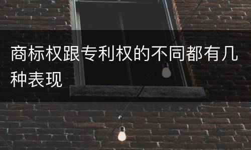 商标权跟专利权的不同都有几种表现