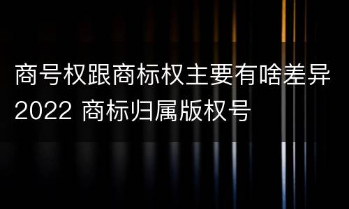 商号权跟商标权主要有啥差异2022 商标归属版权号