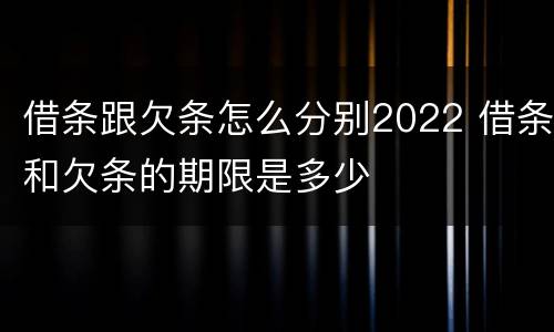 借条跟欠条怎么分别2022 借条和欠条的期限是多少