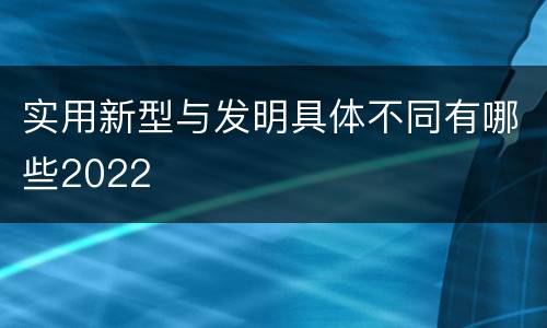 实用新型与发明具体不同有哪些2022