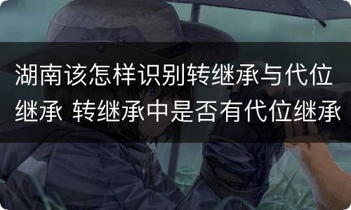 湖南该怎样识别转继承与代位继承 转继承中是否有代位继承