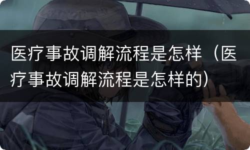 医疗事故调解流程是怎样（医疗事故调解流程是怎样的）