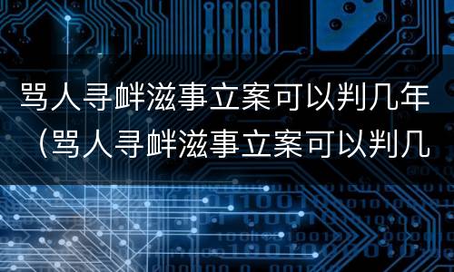 骂人寻衅滋事立案可以判几年（骂人寻衅滋事立案可以判几年缓刑）