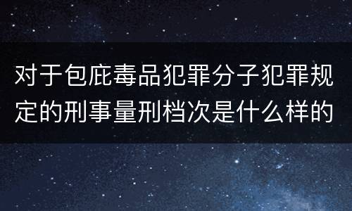 对于包庇毒品犯罪分子犯罪规定的刑事量刑档次是什么样的