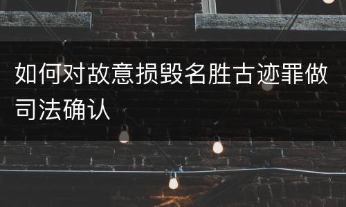 如何对故意损毁名胜古迹罪做司法确认