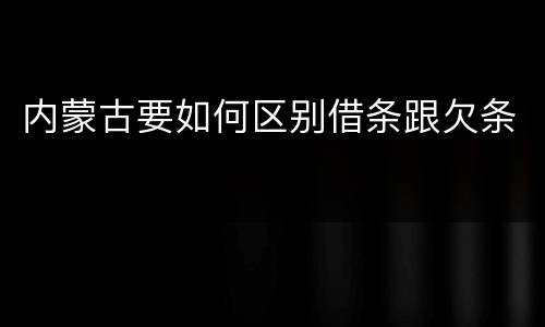 内蒙古要如何区别借条跟欠条