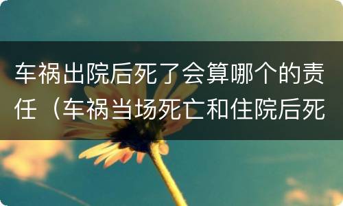 车祸出院后死了会算哪个的责任（车祸当场死亡和住院后死亡的区别）