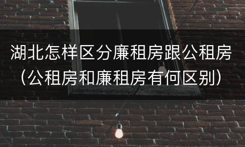 湖北怎样区分廉租房跟公租房（公租房和廉租房有何区别）