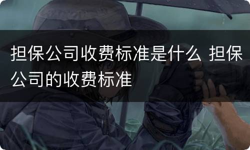 担保公司收费标准是什么 担保公司的收费标准