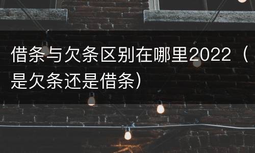 借条与欠条区别在哪里2022（是欠条还是借条）