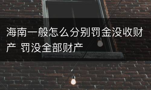 海南一般怎么分别罚金没收财产 罚没全部财产