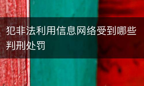 犯非法利用信息网络受到哪些判刑处罚