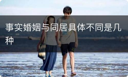 事实婚姻与同居具体不同是几种