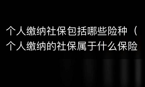 个人缴纳社保包括哪些险种（个人缴纳的社保属于什么保险）