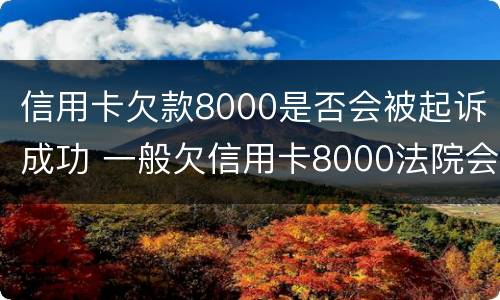 信用卡欠款8000是否会被起诉成功 一般欠信用卡8000法院会不会处理