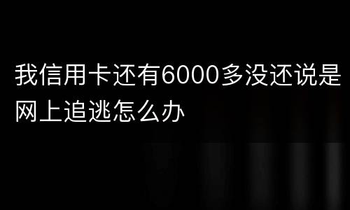 我信用卡还有6000多没还说是网上追逃怎么办