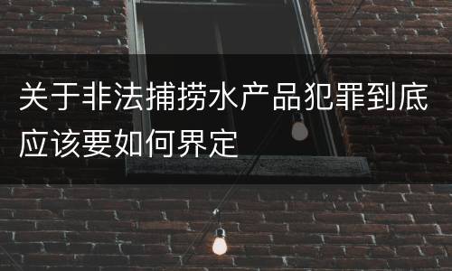 关于非法捕捞水产品犯罪到底应该要如何界定