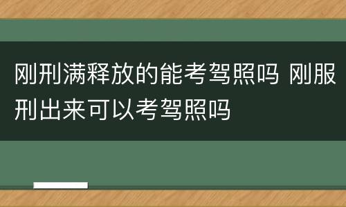 刚刑满释放的能考驾照吗 刚服刑出来可以考驾照吗