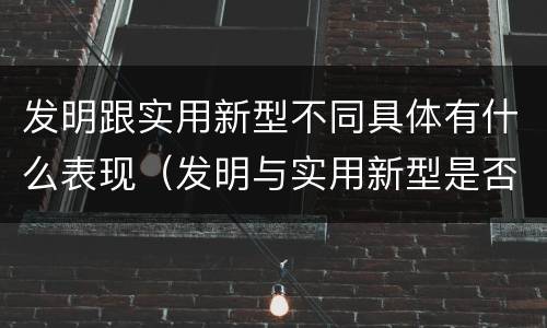 发明跟实用新型不同具体有什么表现（发明与实用新型是否具有实用性）