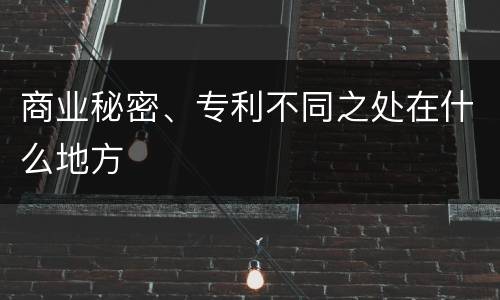 商业秘密、专利不同之处在什么地方