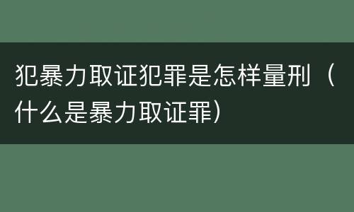 犯暴力取证犯罪是怎样量刑（什么是暴力取证罪）