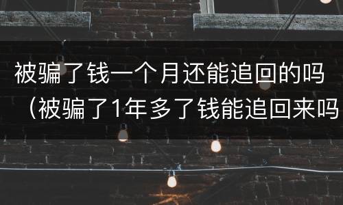 被骗了钱一个月还能追回的吗（被骗了1年多了钱能追回来吗）