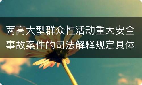 两高大型群众性活动重大安全事故案件的司法解释规定具体有哪些内容