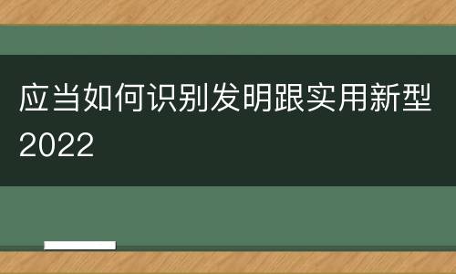 应当如何识别发明跟实用新型2022