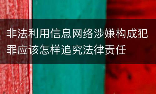 非法利用信息网络涉嫌构成犯罪应该怎样追究法律责任