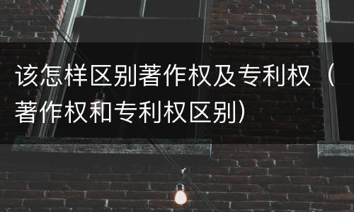 该怎样区别著作权及专利权（著作权和专利权区别）